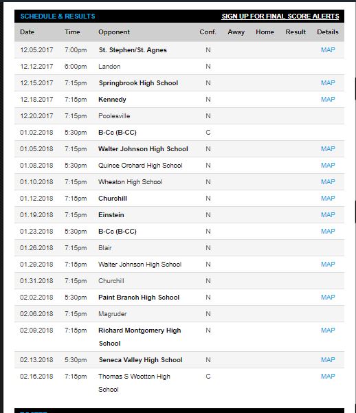Whitman Basketball Schedule